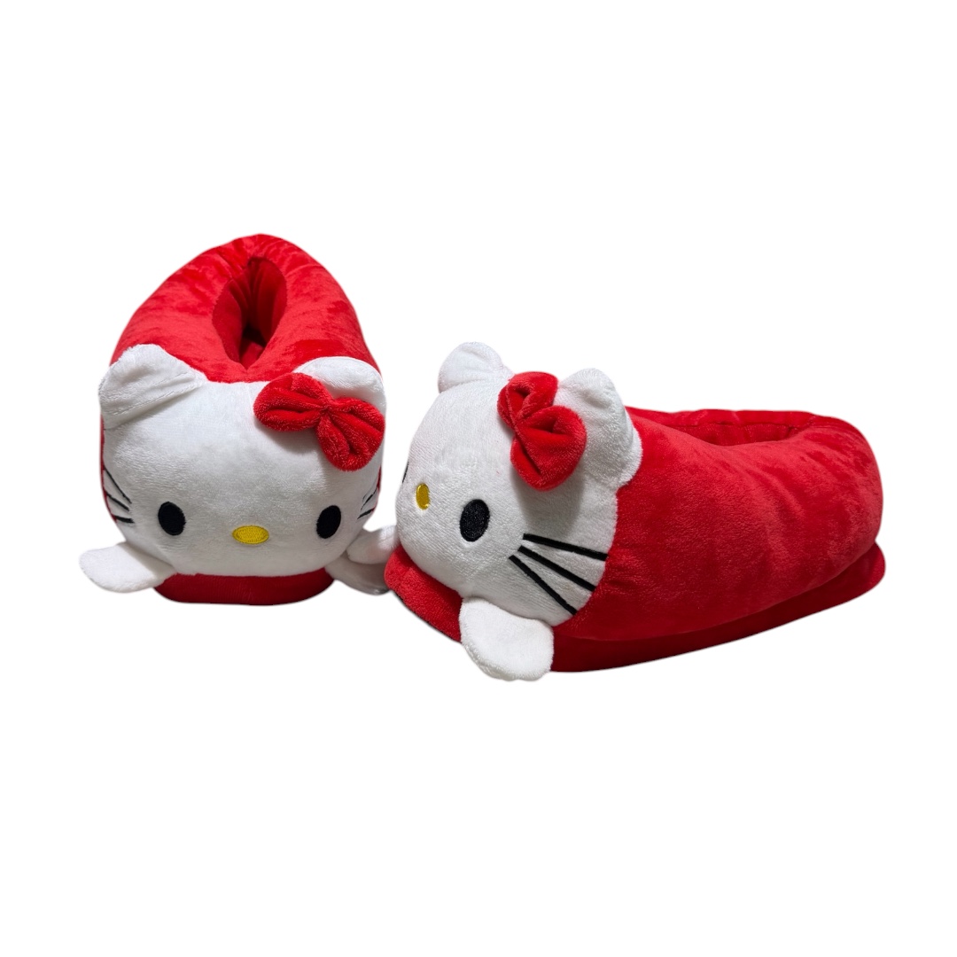 Pantufla hello kitty roja lisa cerrada adulto