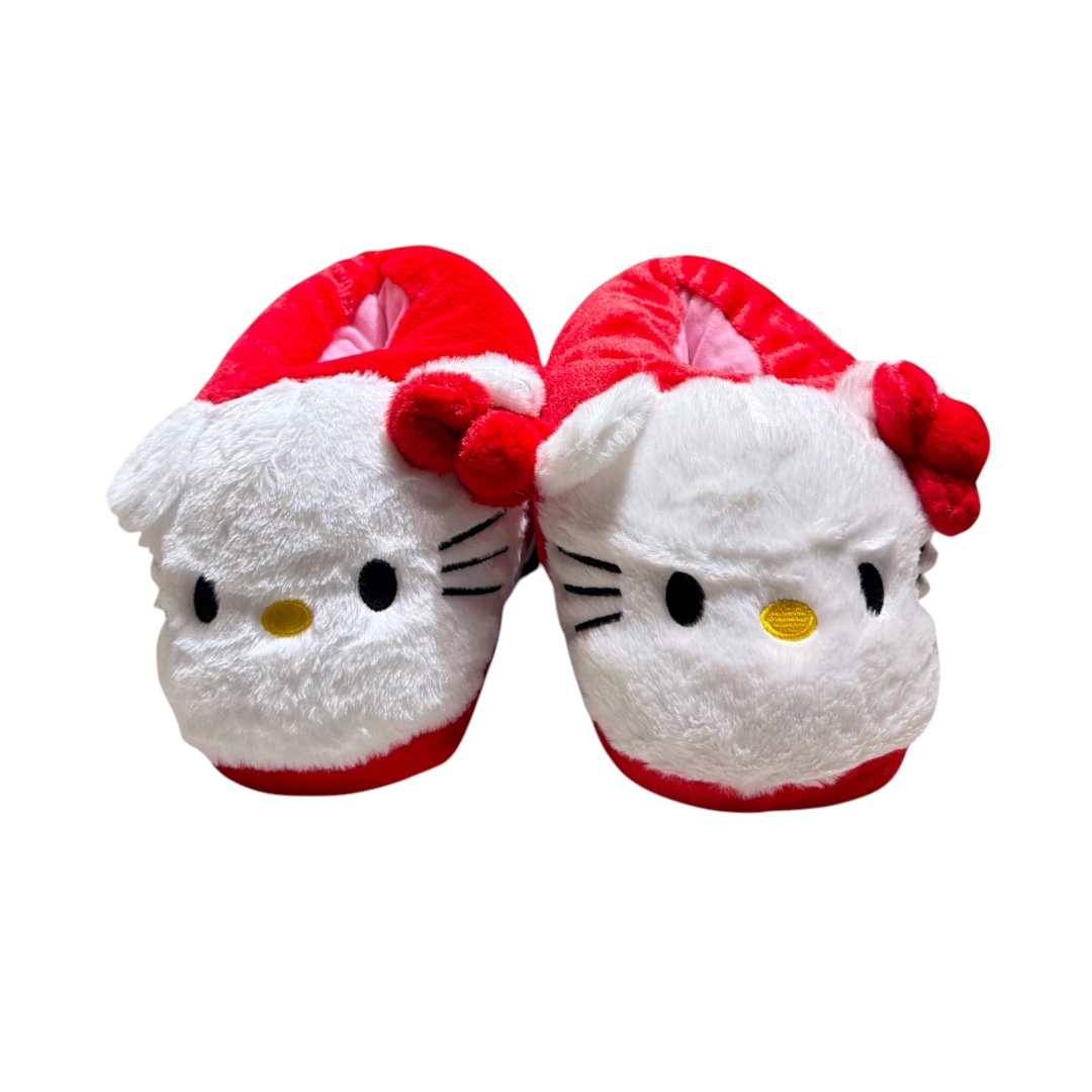 Pantufla hello kitty roja peludita cerrada adulto