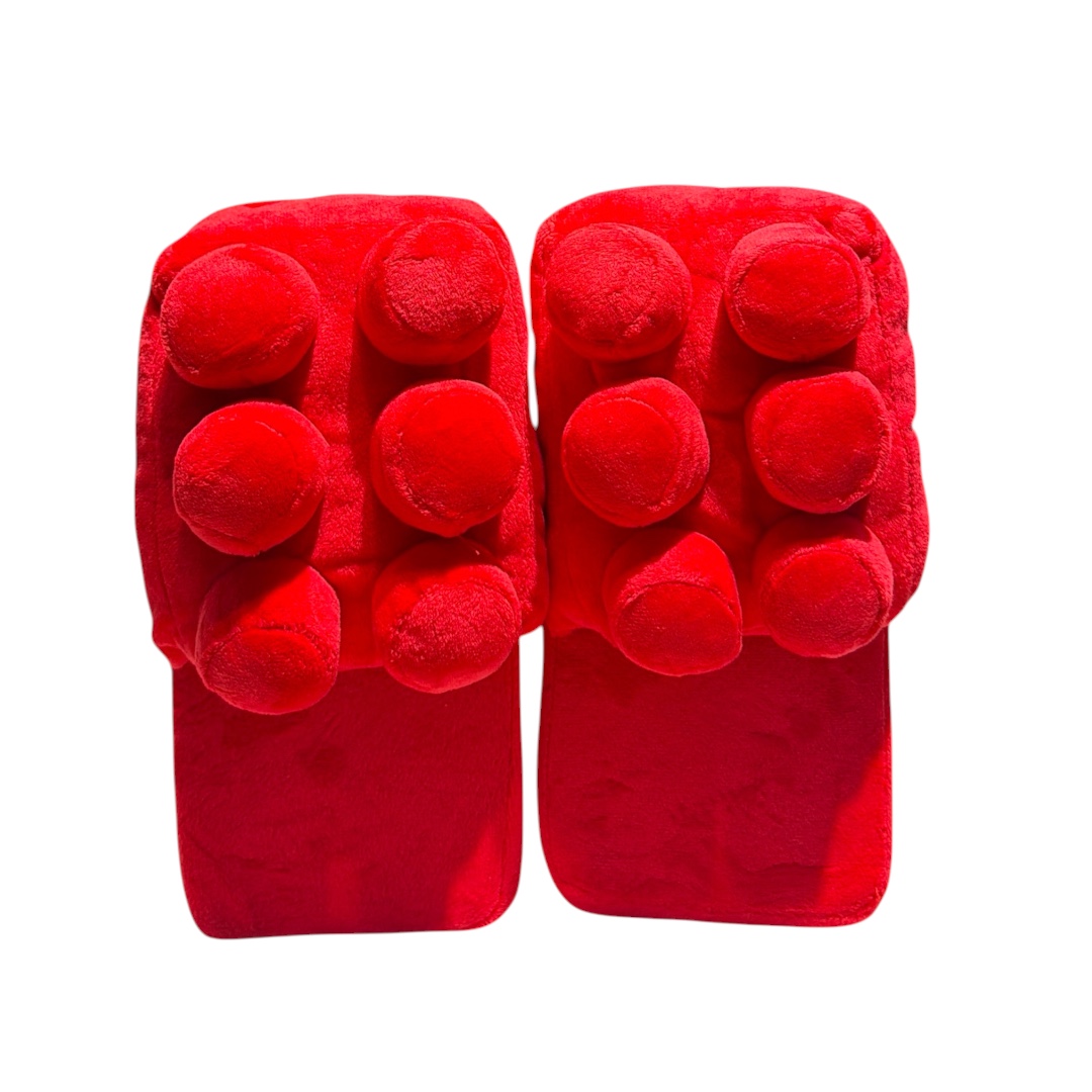 Pantufla lego abierta roja adulto