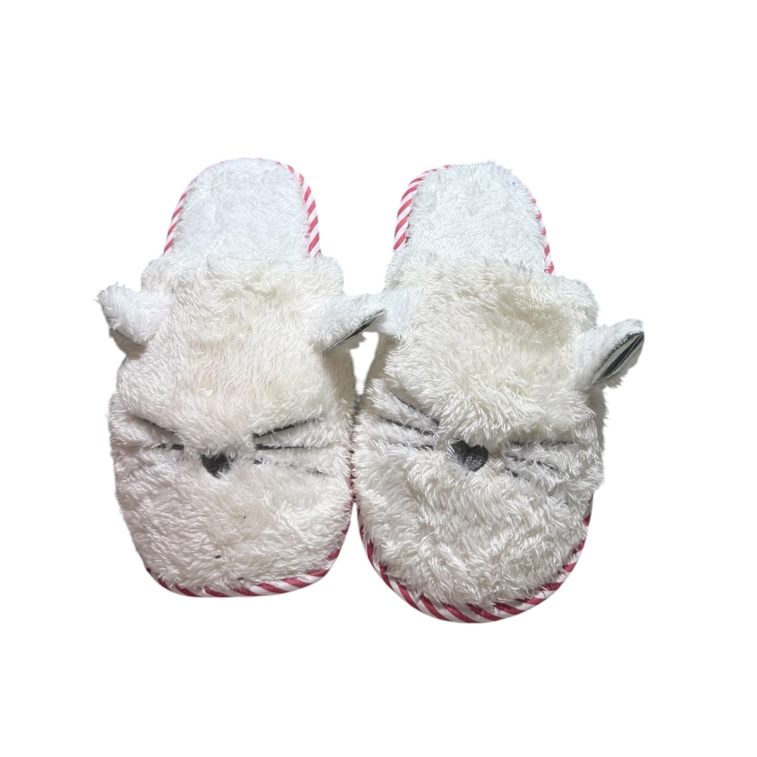Pantufla antideslizante gato blanca