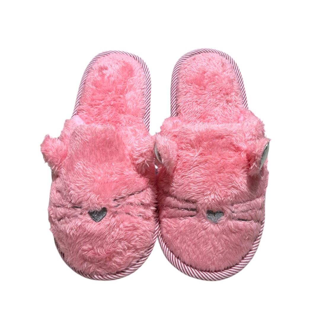 Pantufla antideslizante gato rosada