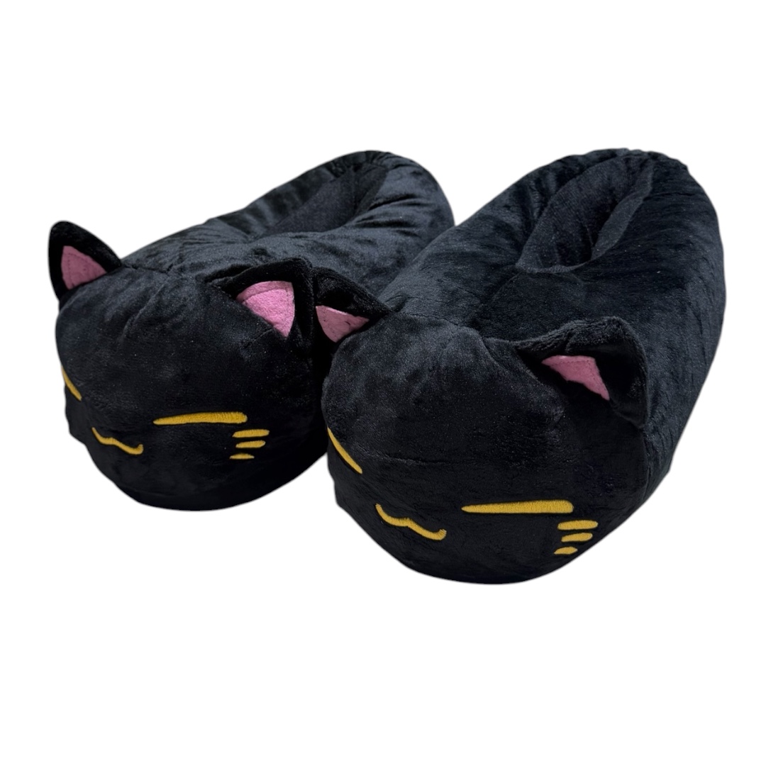 Pantufla gato negro cerrada adulto