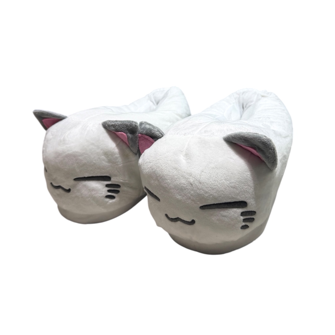 Pantufla gato blanco cerrada adulto