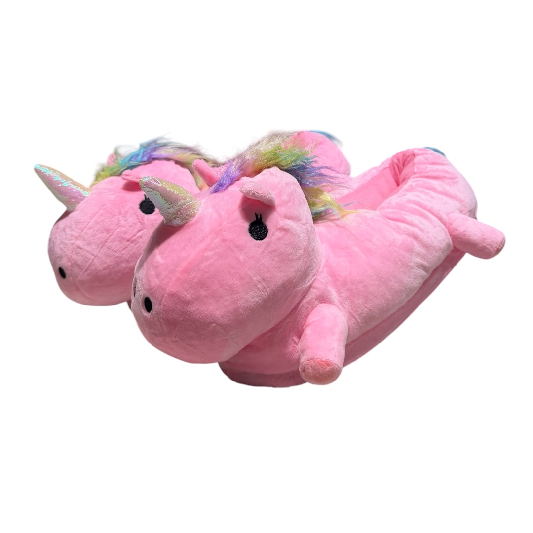 Pantufla unicornio patas rosada cerrada adulto