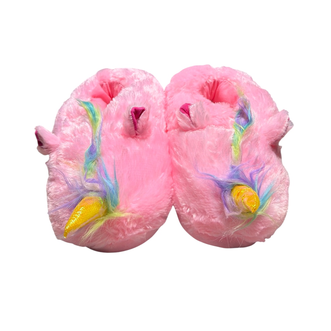 Pantufla unicornio sin ojos rosada cerrada