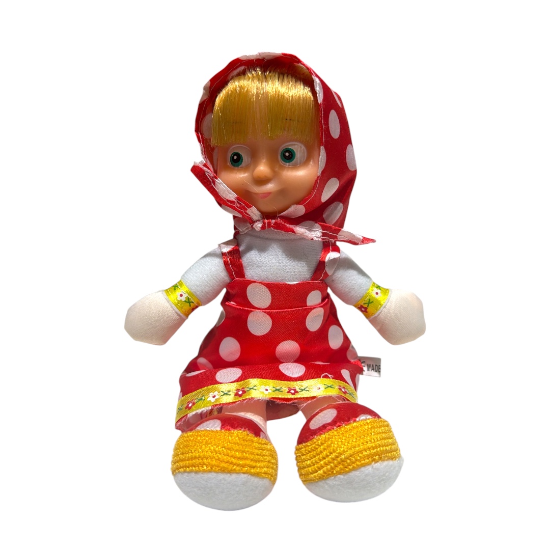 Peluche muñeca masha vestido rojo 28cm