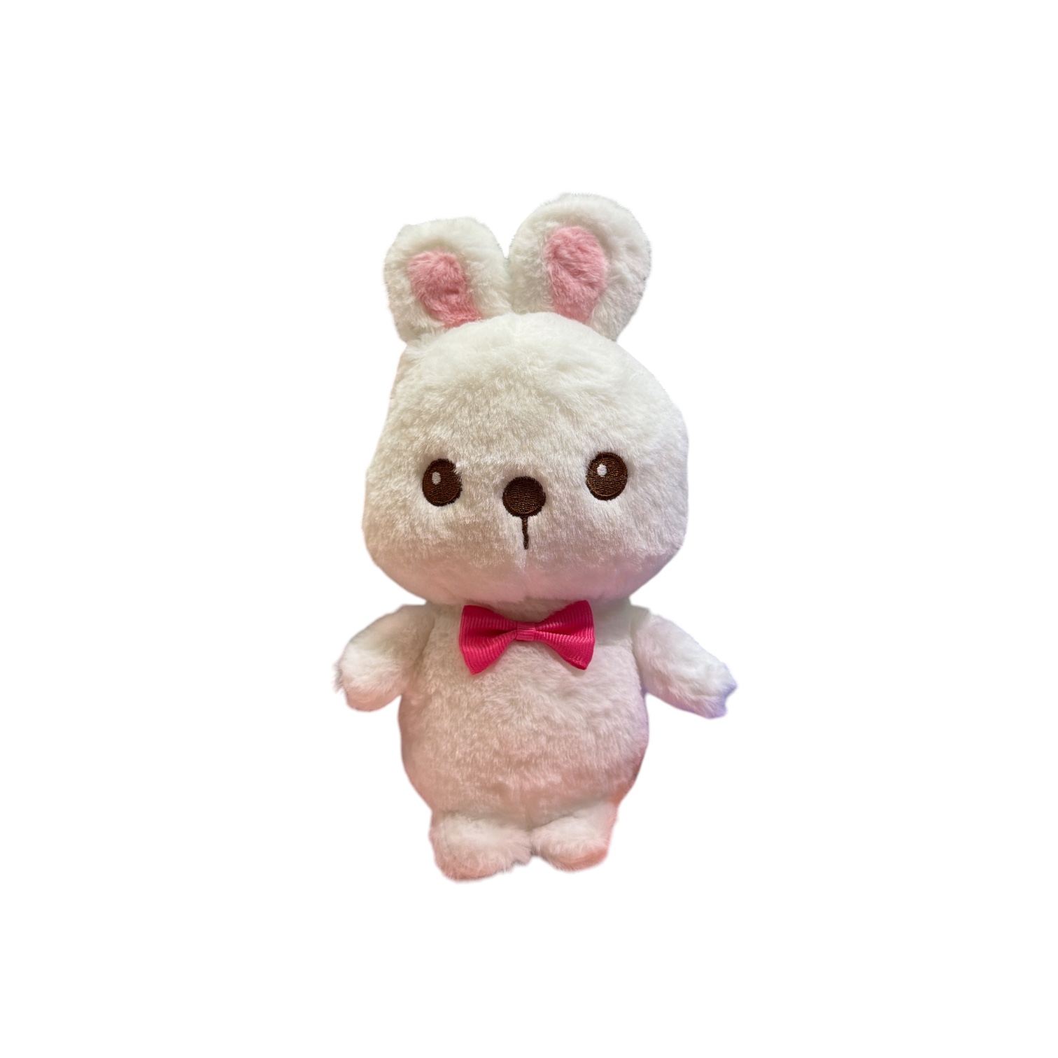 Peluche conejo blanco lazo fucsia