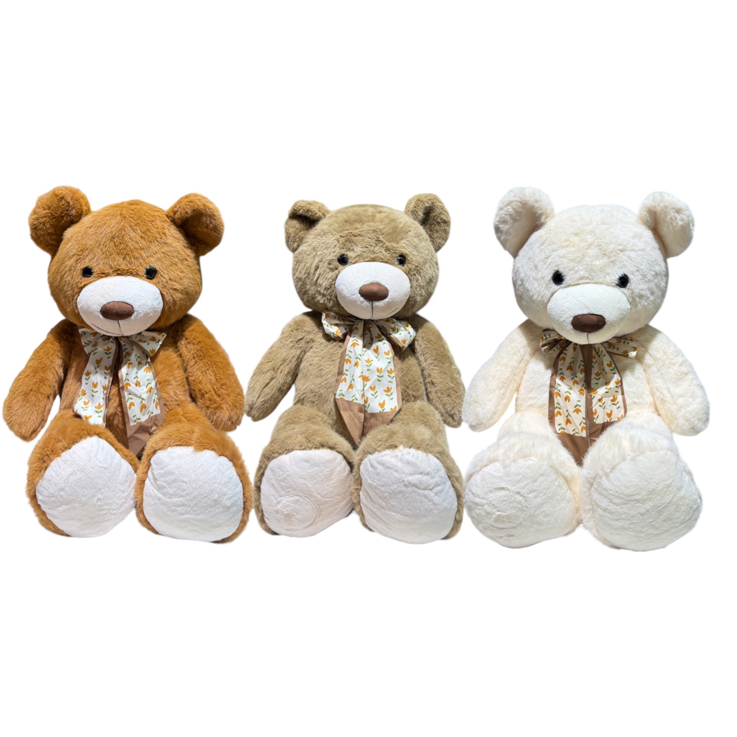 Peluche oso con bufanda de flores /beige/cafe osc/ cafe cla/ caramelo 70cm