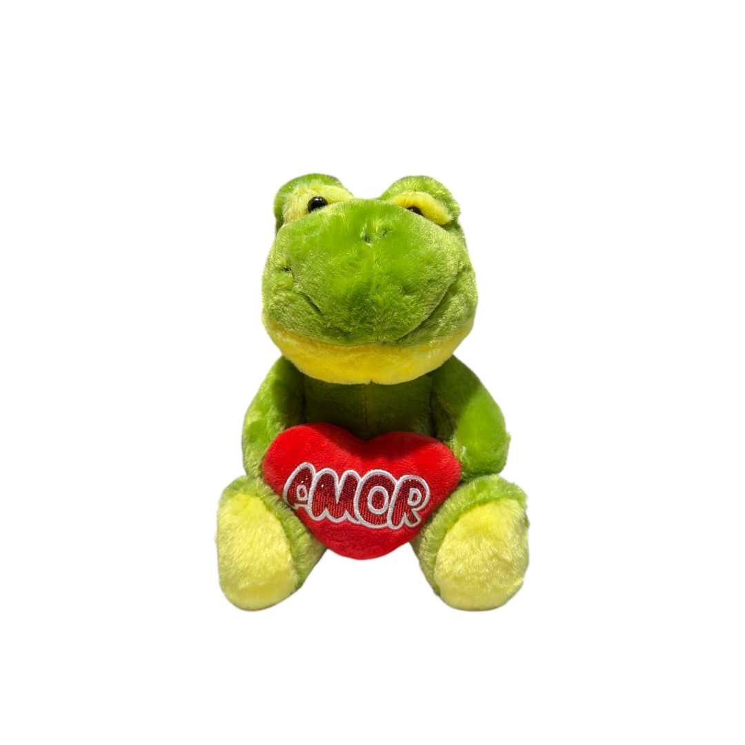 Peluche rana corazon escarchado 25cm