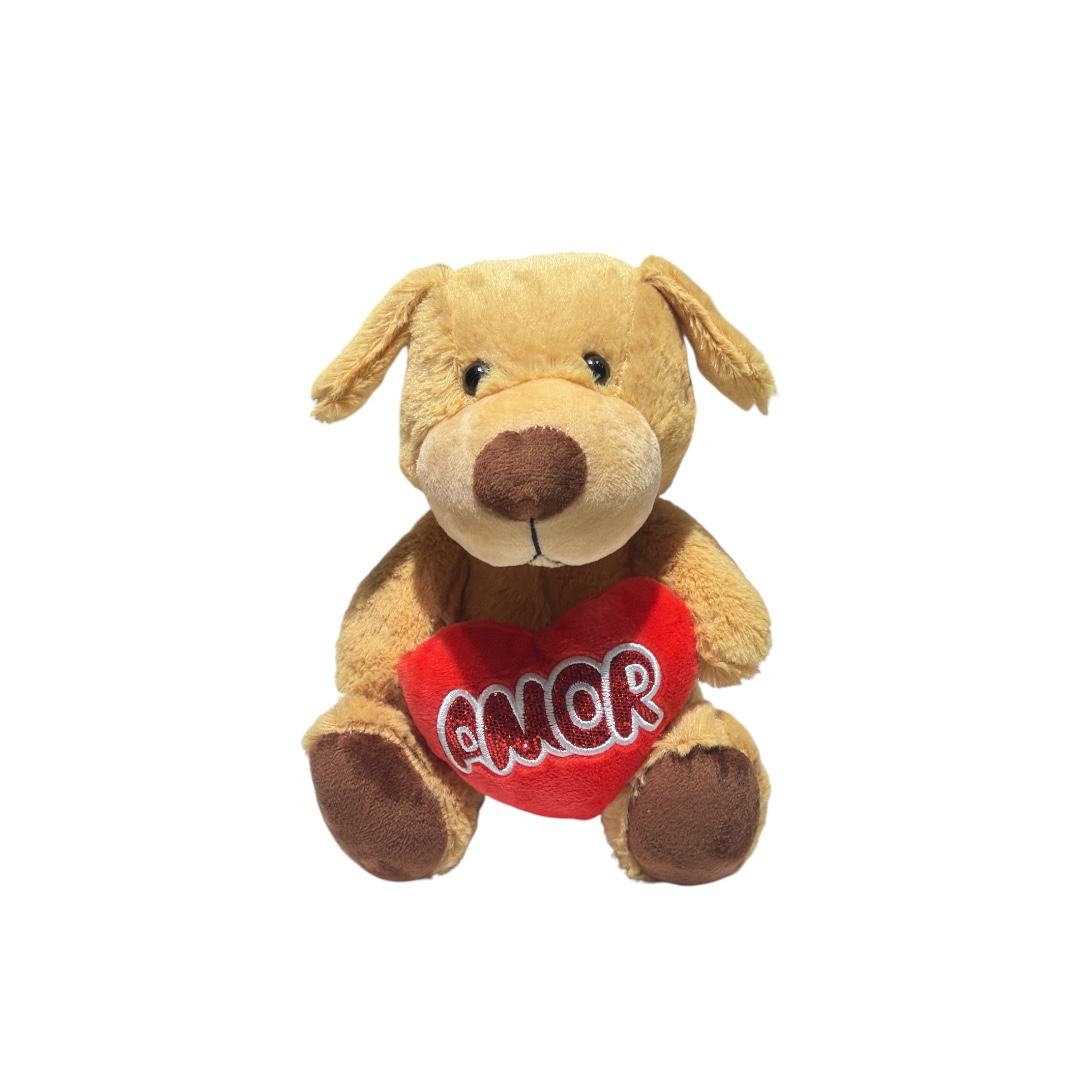 Peluche perro corazon escarchado 25cm