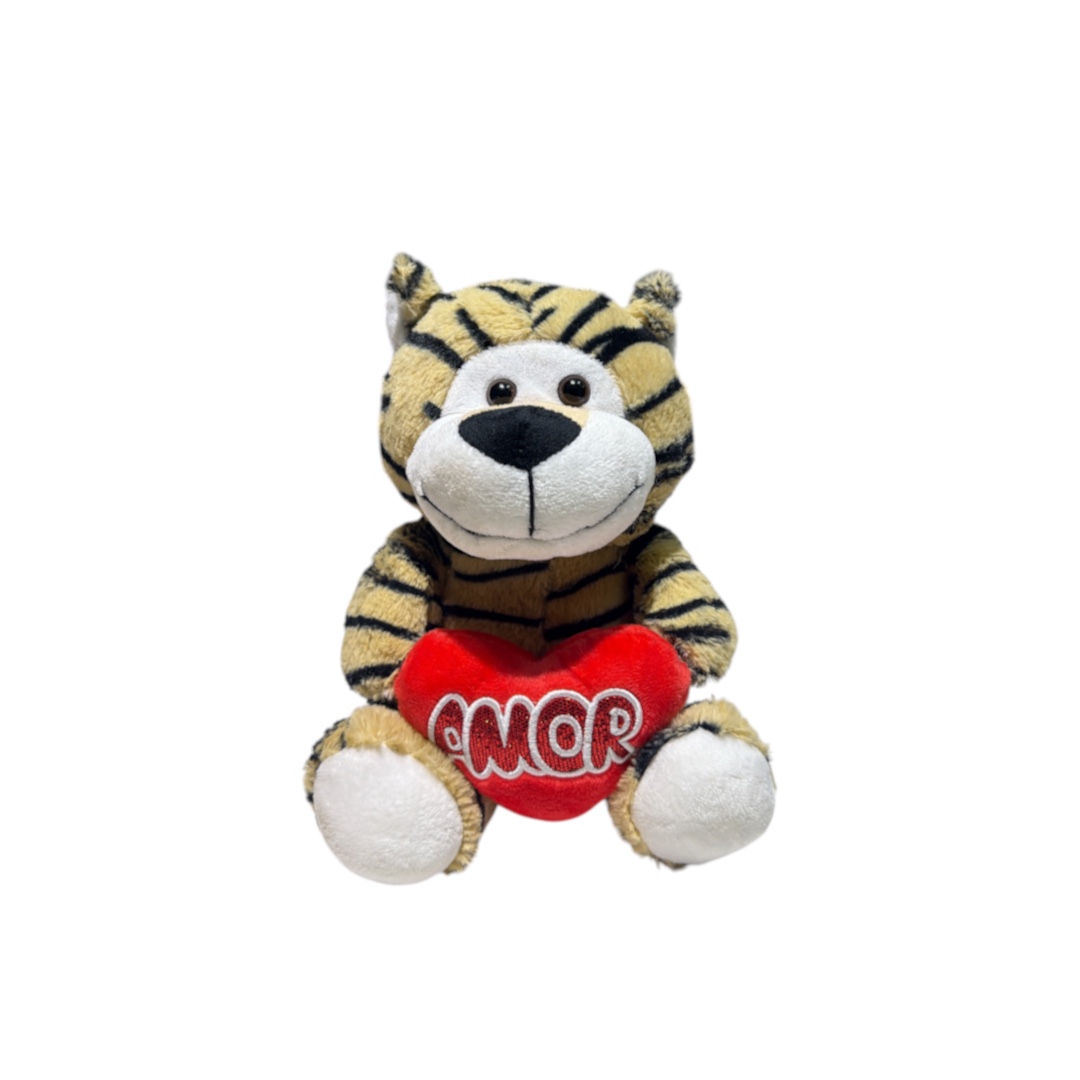 Peluche tigre corazon escarchado 25cm