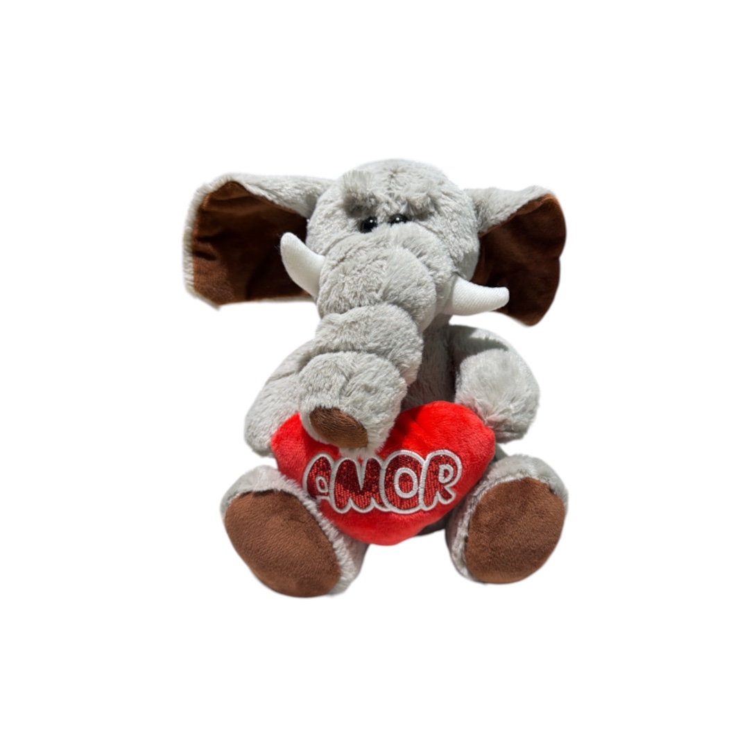 Peluche elefante corazon escarchado 25cm