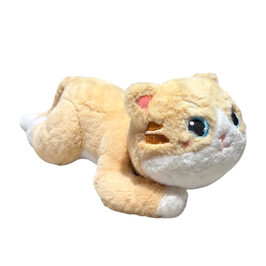 Peluche gato acostado beige 55 cm