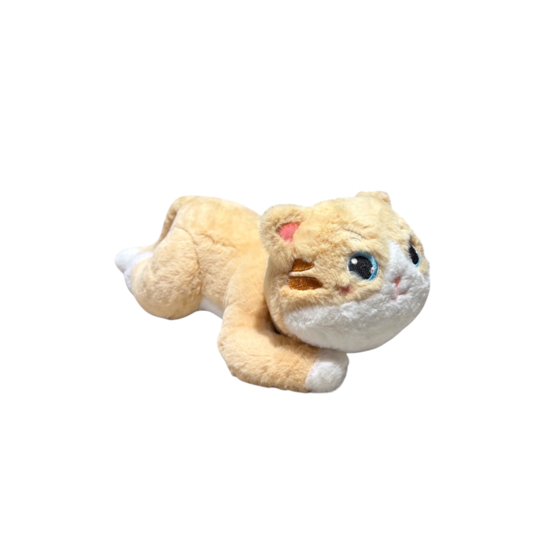 Peluche gato acostado beige 35 cm