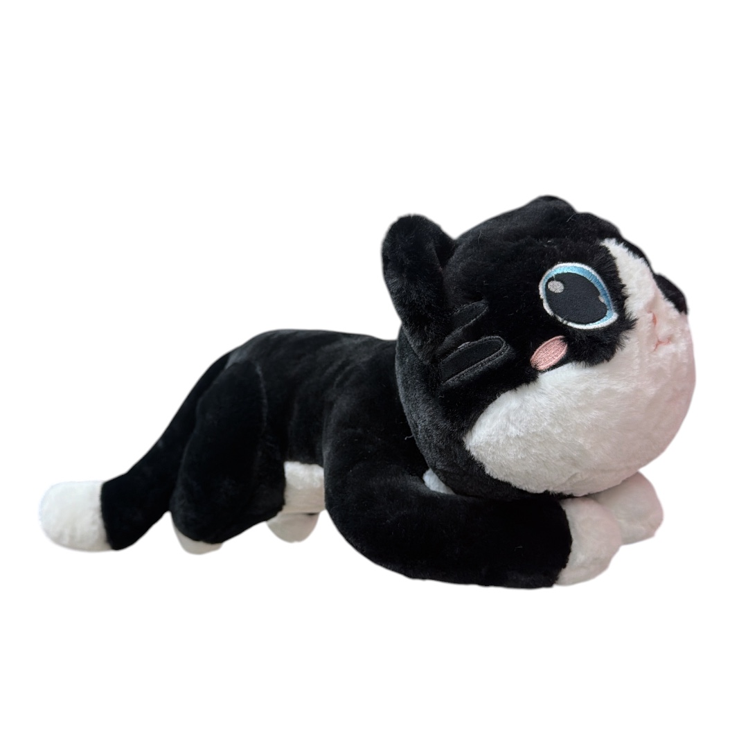Peluche gato acostado negro 55 cm