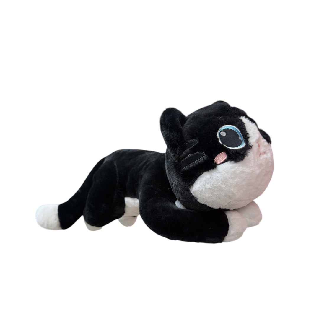 Peluche gato acostado negro 45 cm