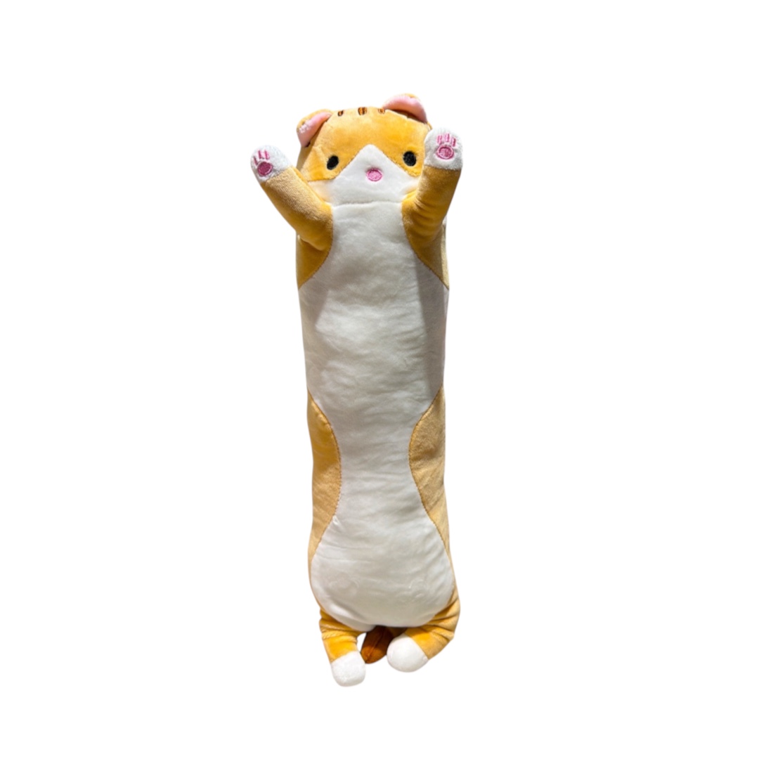 Peluche abrazable gato cafe carita agachada 42cm