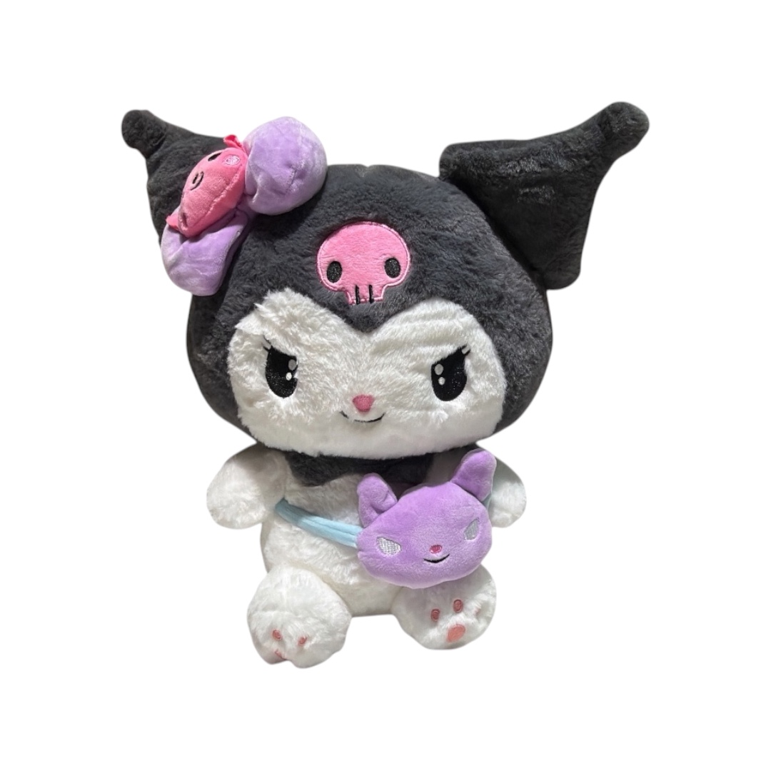 Peluche kuromi vestido negro-dorado 60cm