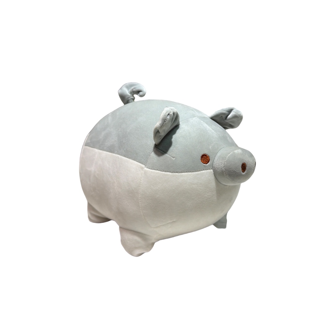 Peluche chanchito gris suave