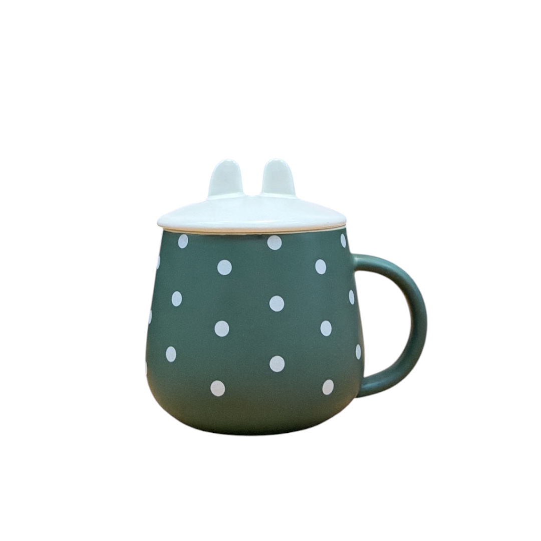 Taza con puntos tapa con orejas