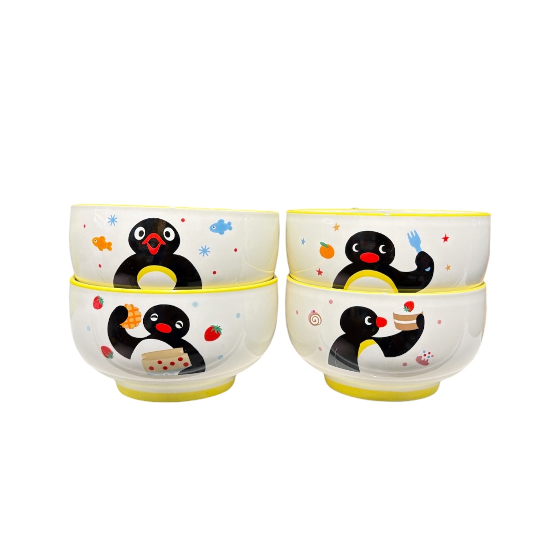 Taza set sopera por 4 und pinguino