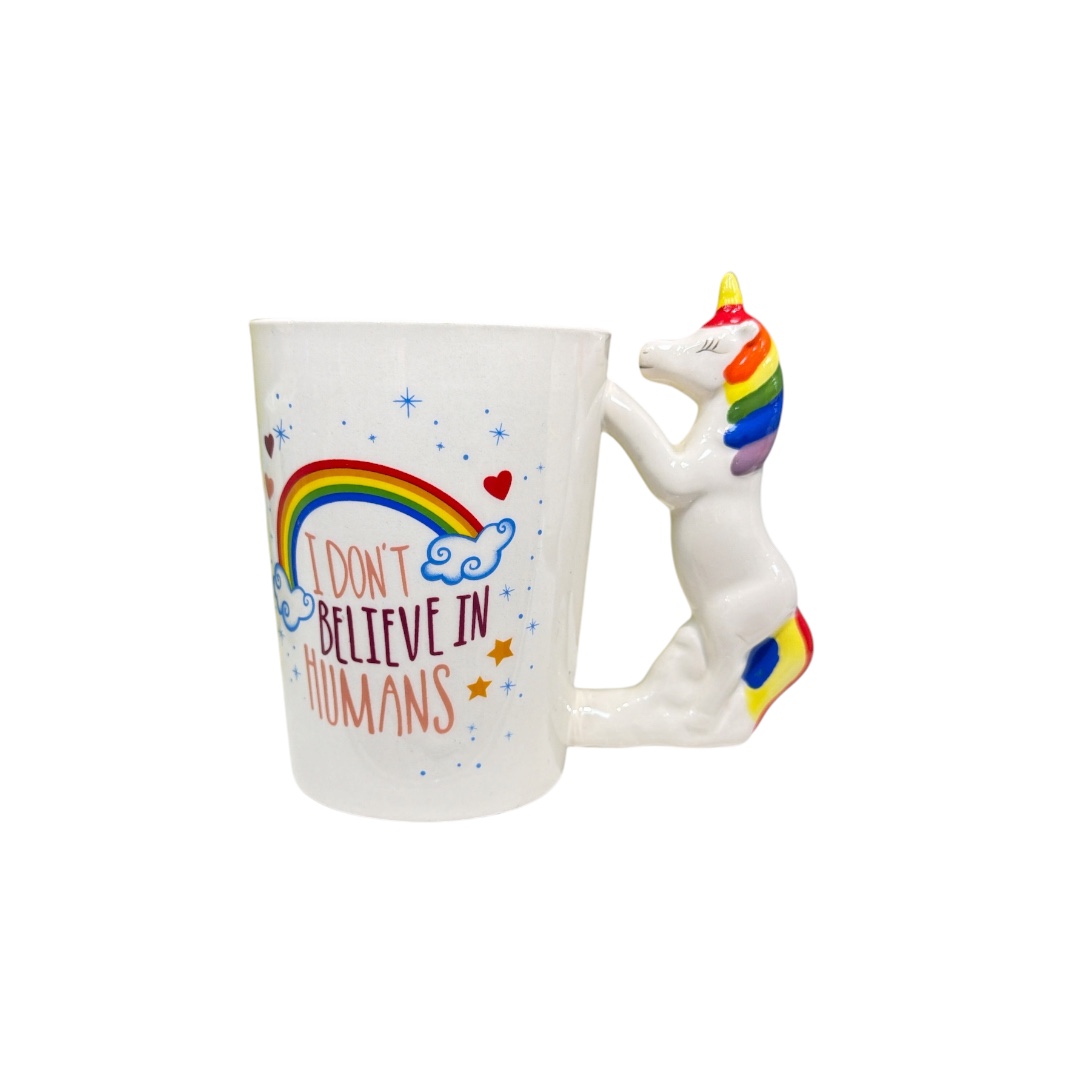 Taza unicornio figura cuerpo completo en agarradero