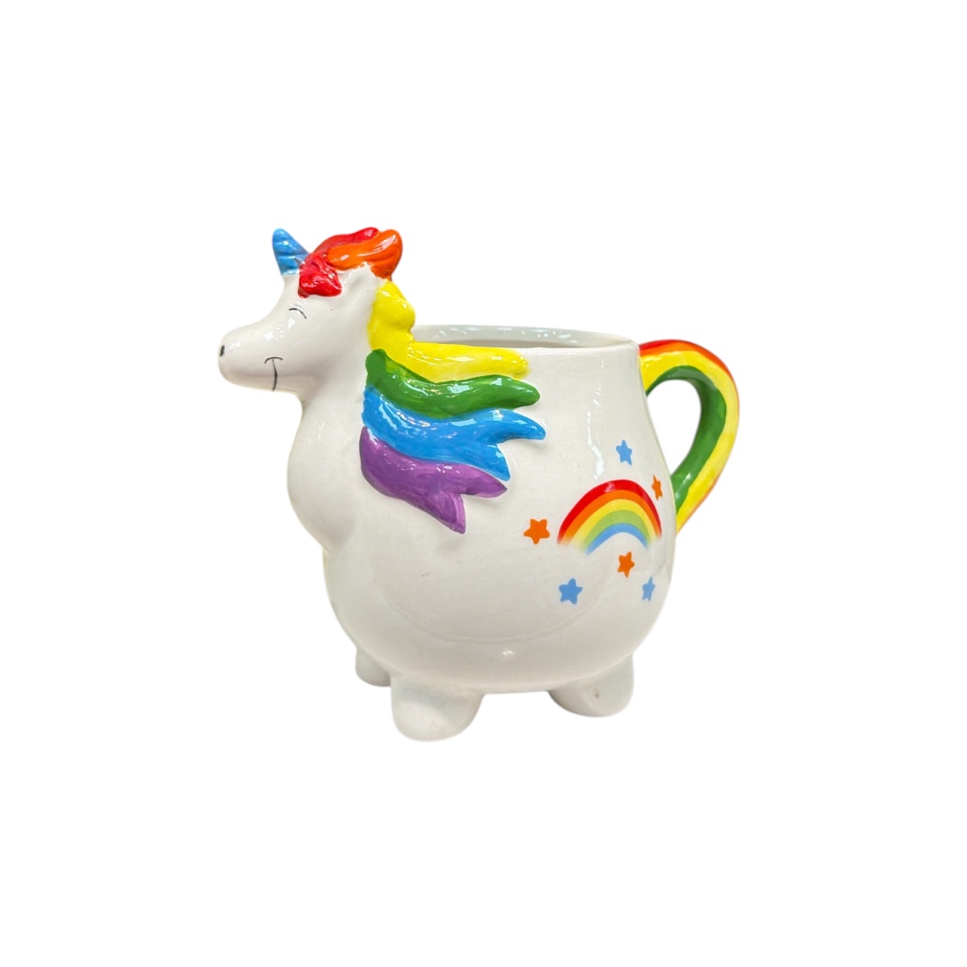 Taza unicornio cara, con patitas, grande