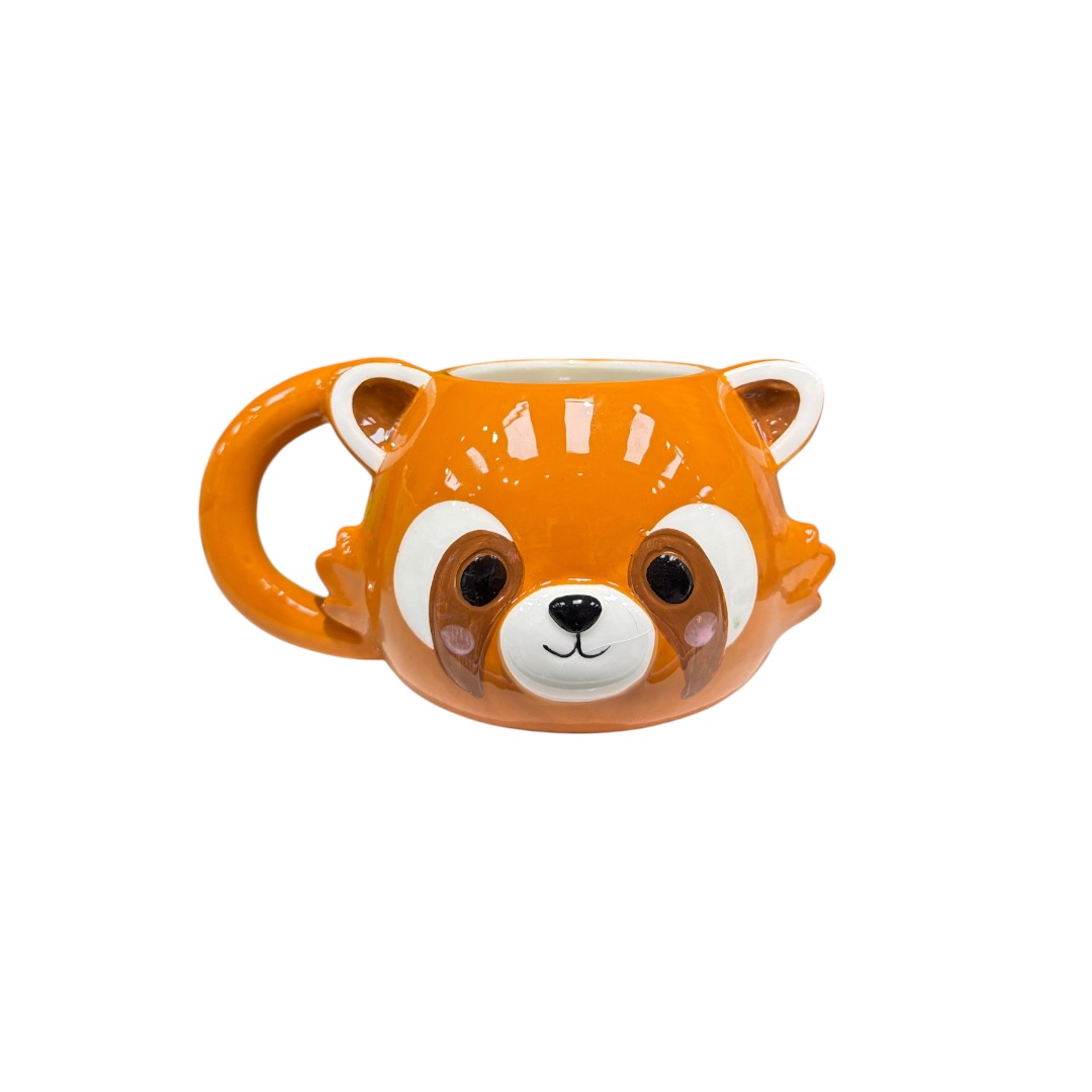 Taza oso panda rojo moldeada