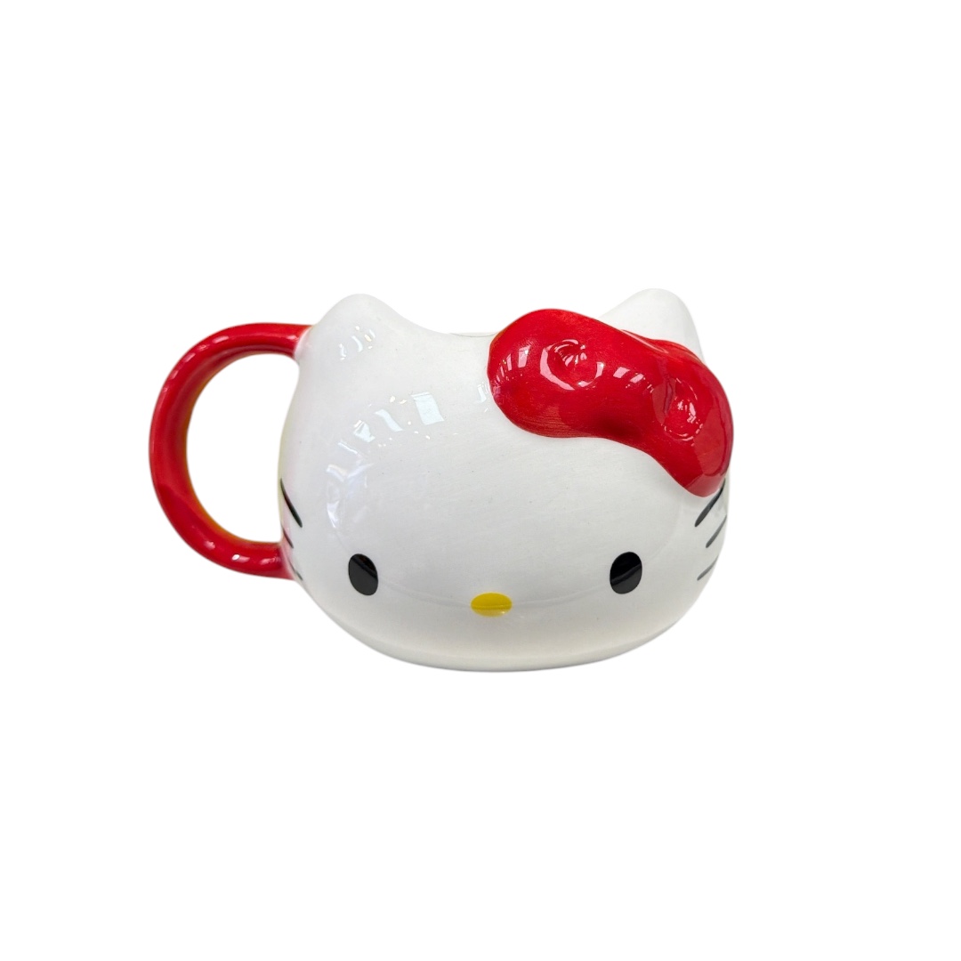 Taza cara hello kitty lazo rojo