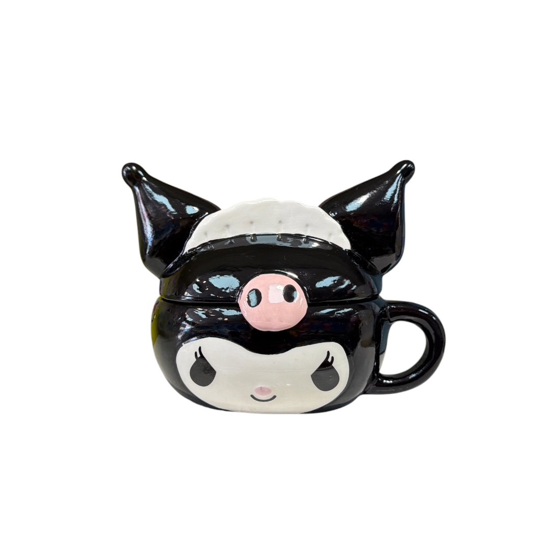 Taza kuromi con tapa negra