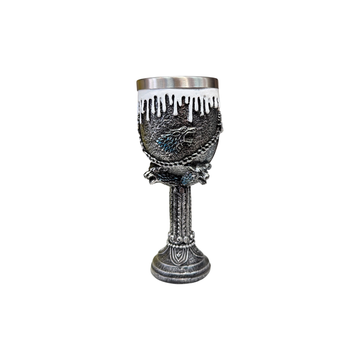 Copa game of thrones 4 cabeza azul stark borde blanco