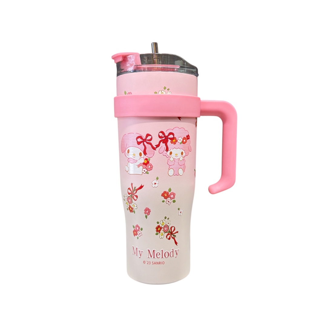 Vaso termico con pajilla de aluminio my melody