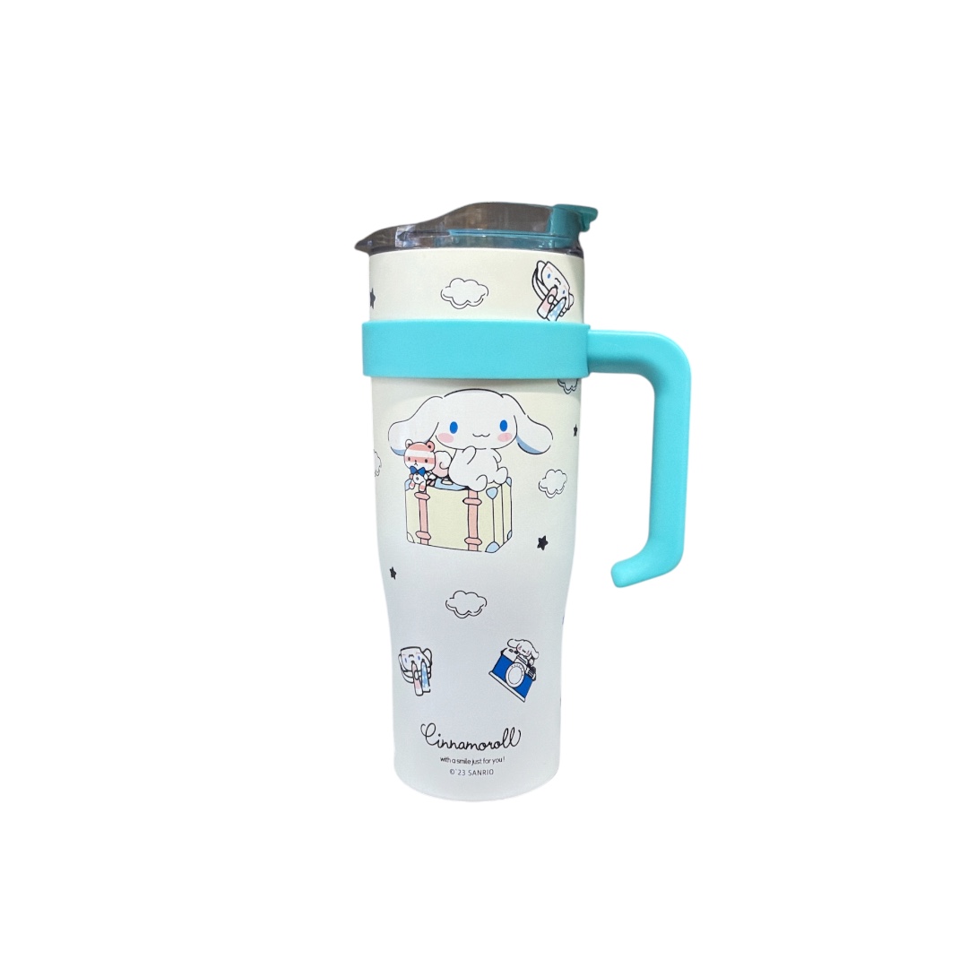 Vaso termico con pajilla de aluminio cinnamoroll