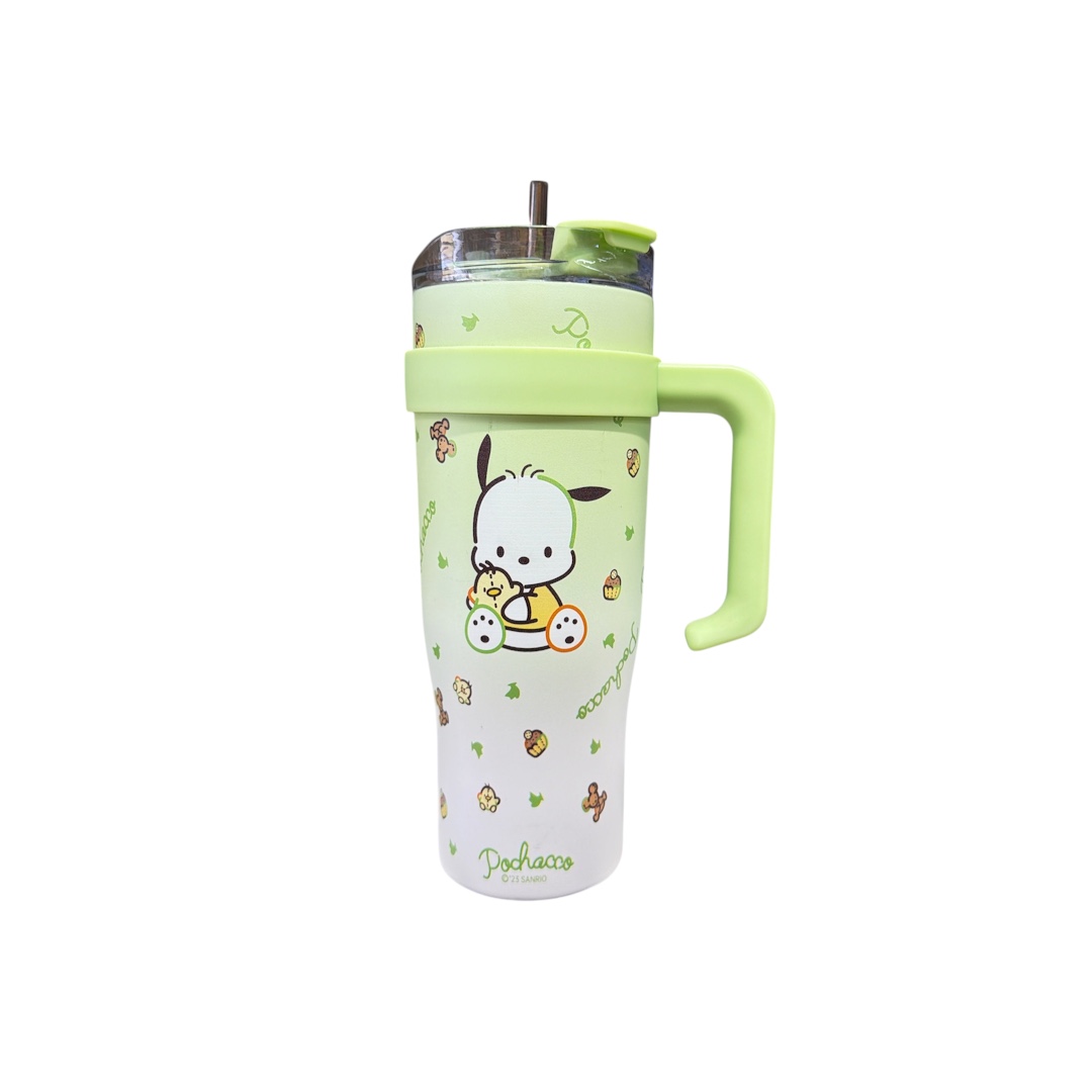 Vaso termico con pajilla de aluminio pochacco