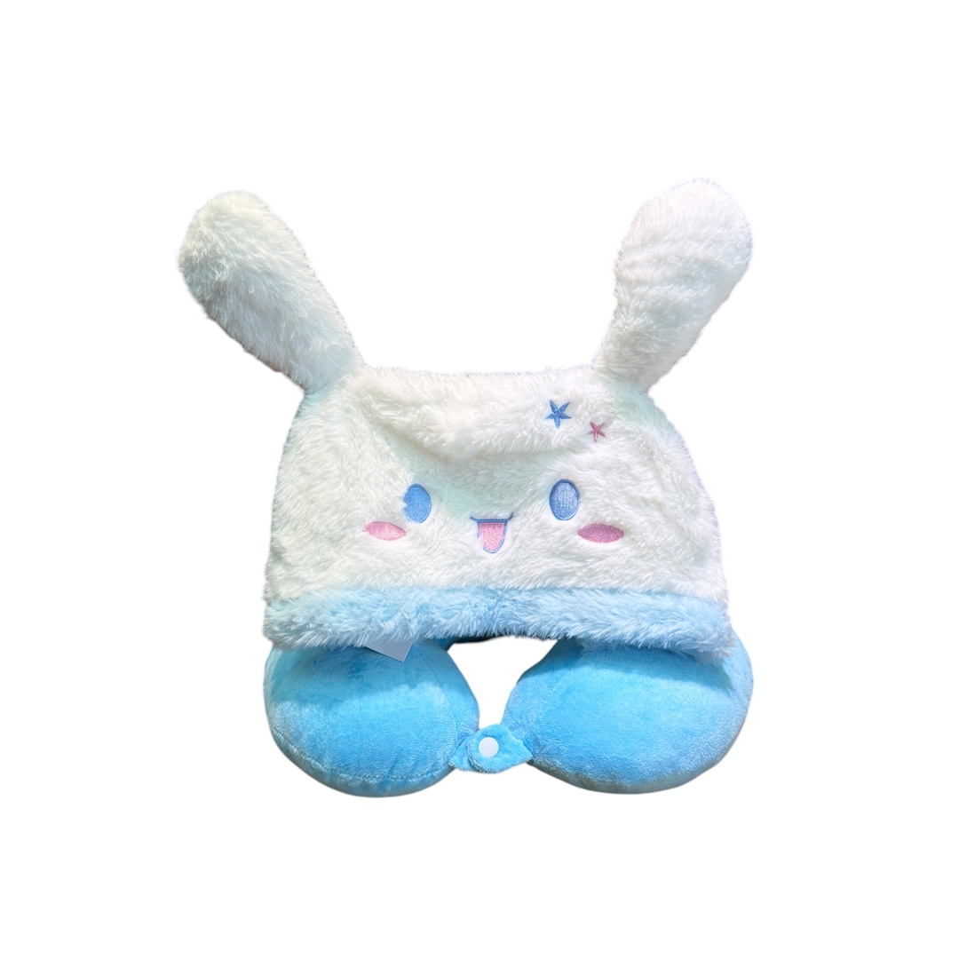 Almohada cuello con gorro peludito cinnamoroll
