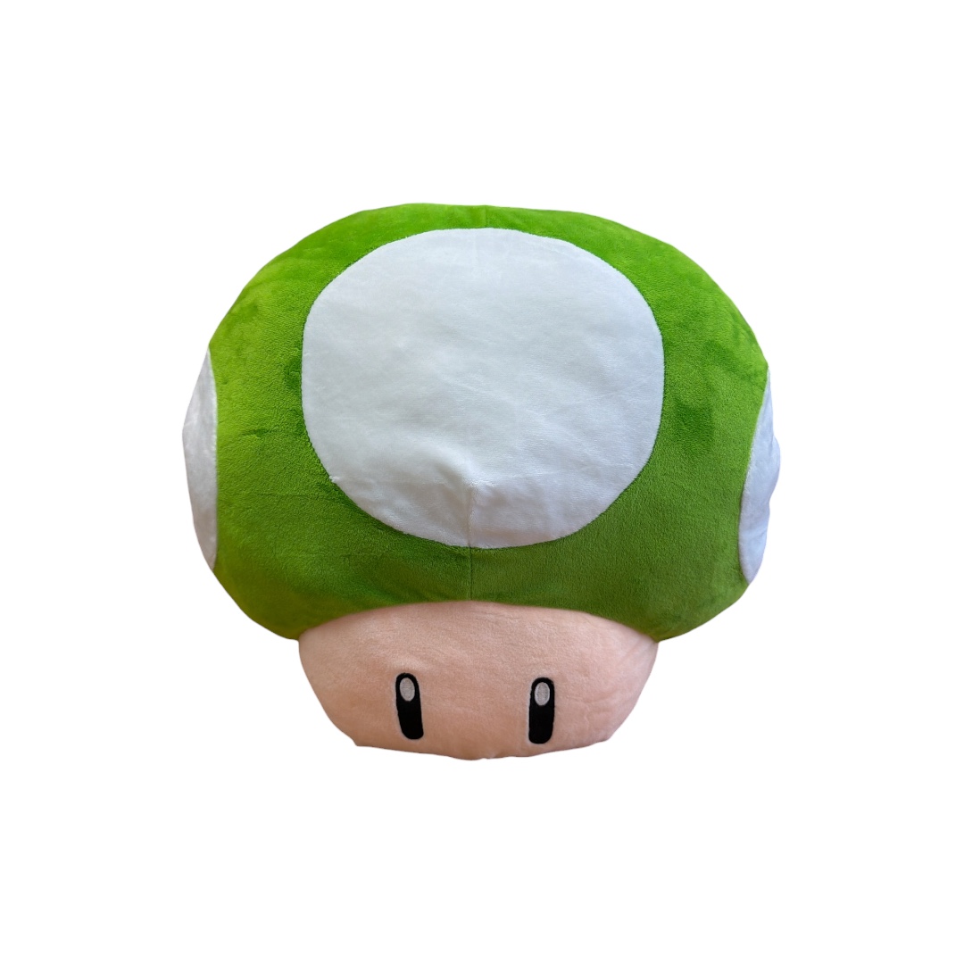 Almohada mario cara hongo verde