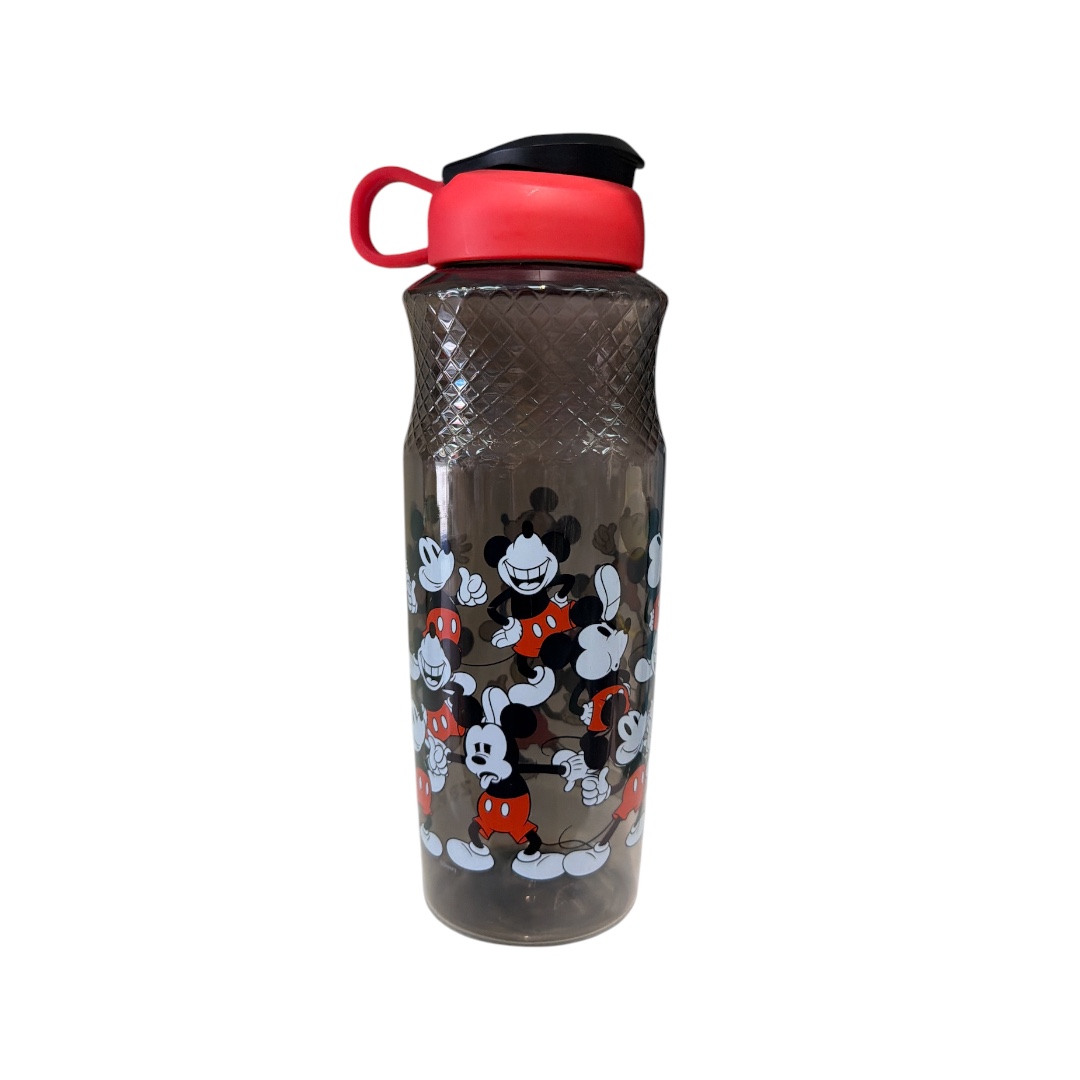 Botella plastica mikey mause tapa roja con negro