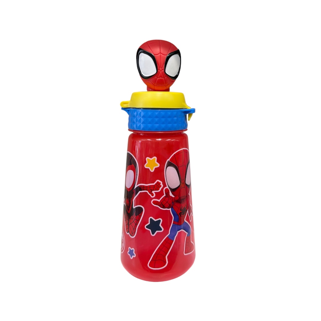 Botella plastica spiderman tapa con figura