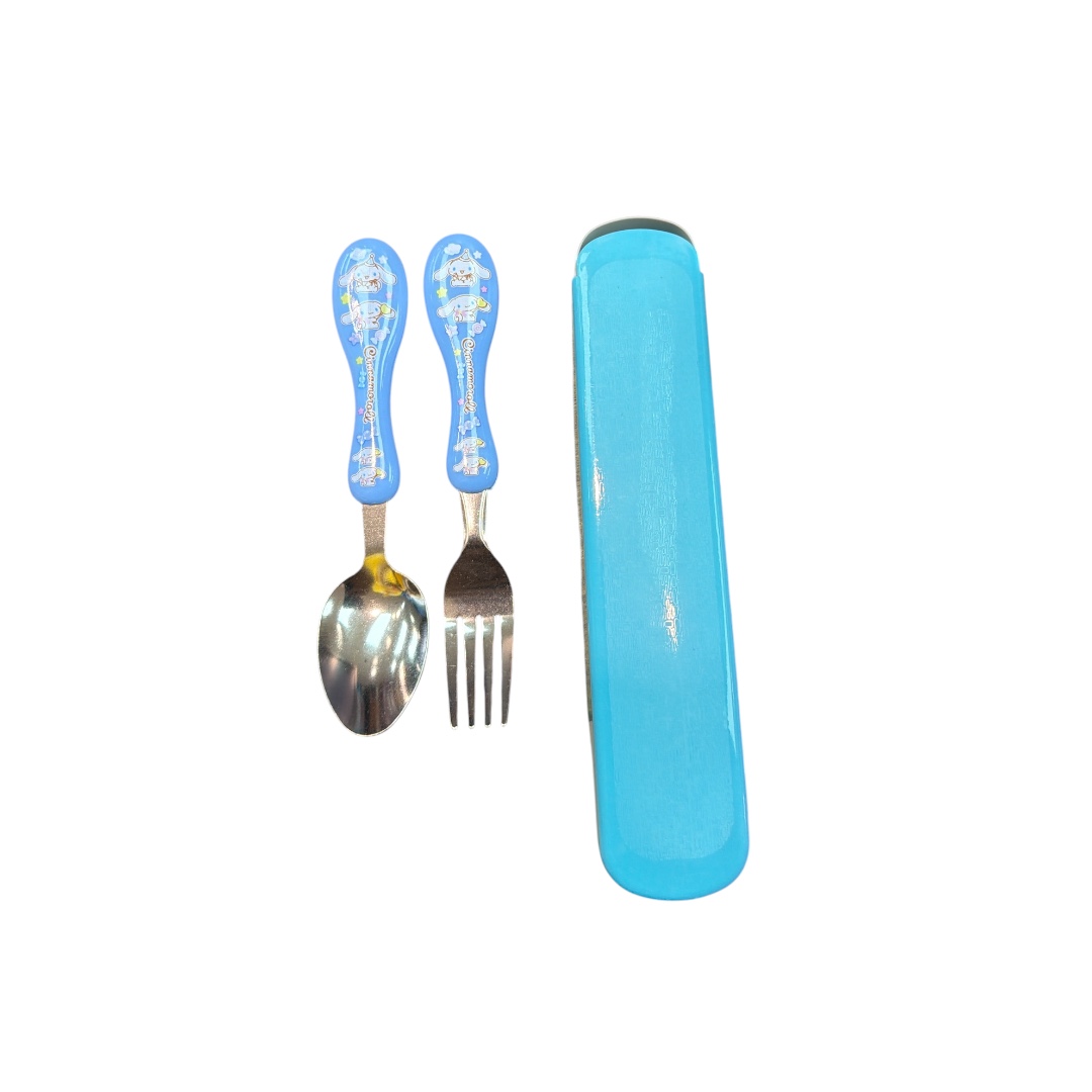 Set cubiertos cinnamoroll recipiente plastico 2und